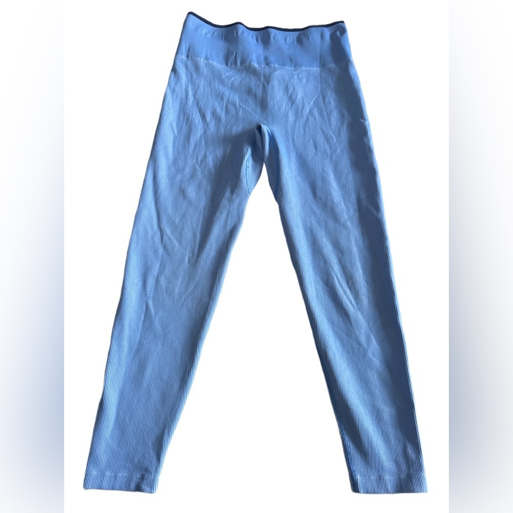 Outdoor Voices Seamless Compression Leggings Blue Large NWOT